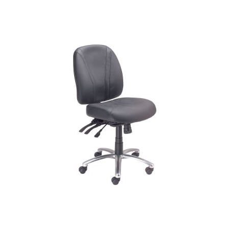 Global Equipment Interion    Multifunction Chair With Mid Back, Leather, Black 808652